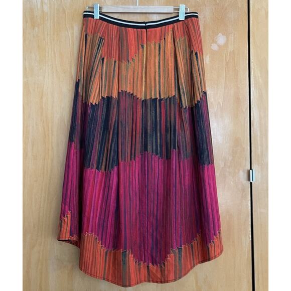 Hunter Bell Vibrant Color Midi Skirt Size 10 Pink Orange Black - Picture 2 of 3